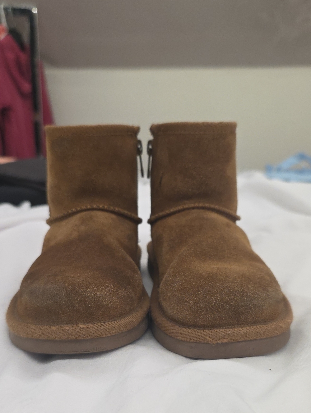 Koolaburra by UGG Koola Mini Kids Boots Chestnut Suede Size 12 Zip